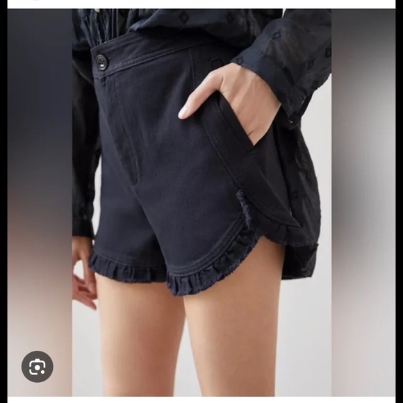 Anthropologie Pants - Anthropologie Black High Waist Ruffle Shorts